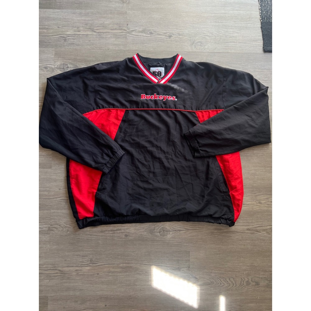 Vintage 58 Sports Men's Ohio State Buckeyes Windbreaker Nylon Black Size 3XL